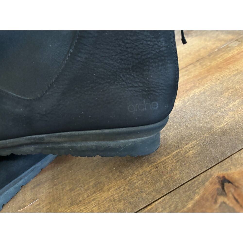 REDUCED! Arche Barzem Booties Womens 40 Black Leather Fabric Back Zip‎ Ankle - Picture 4 of 6